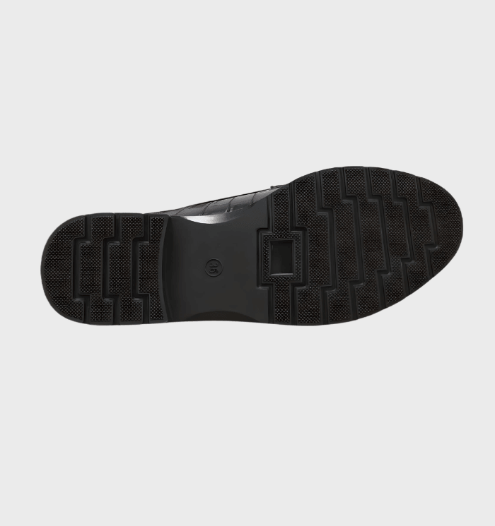 W&W Mode | Schwarze Loafer Mit Quasten Und Mustersdesign