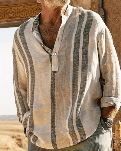 W&W Mode | Atmungsaktive Leinenhemd Herren Blusen Shirt