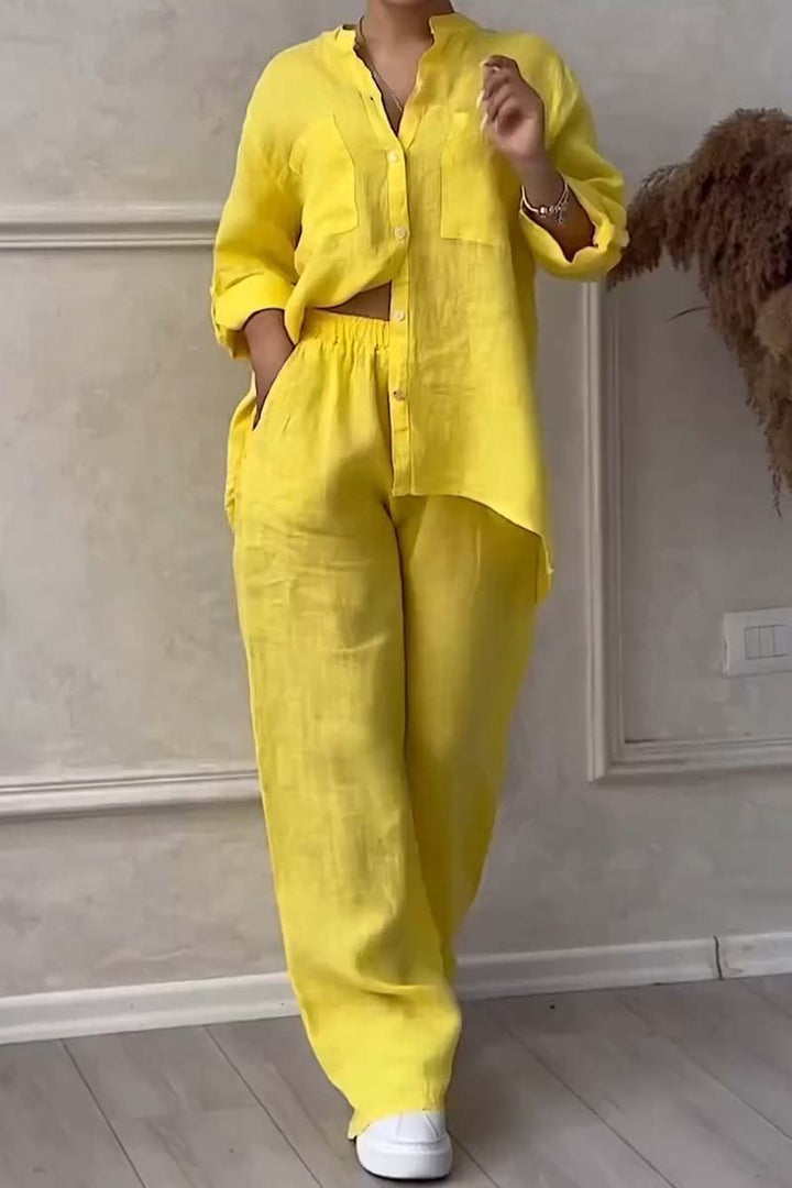 W&W Mode | Zweiteiliges Set mit Hosen aus Baumwolle und Leinen