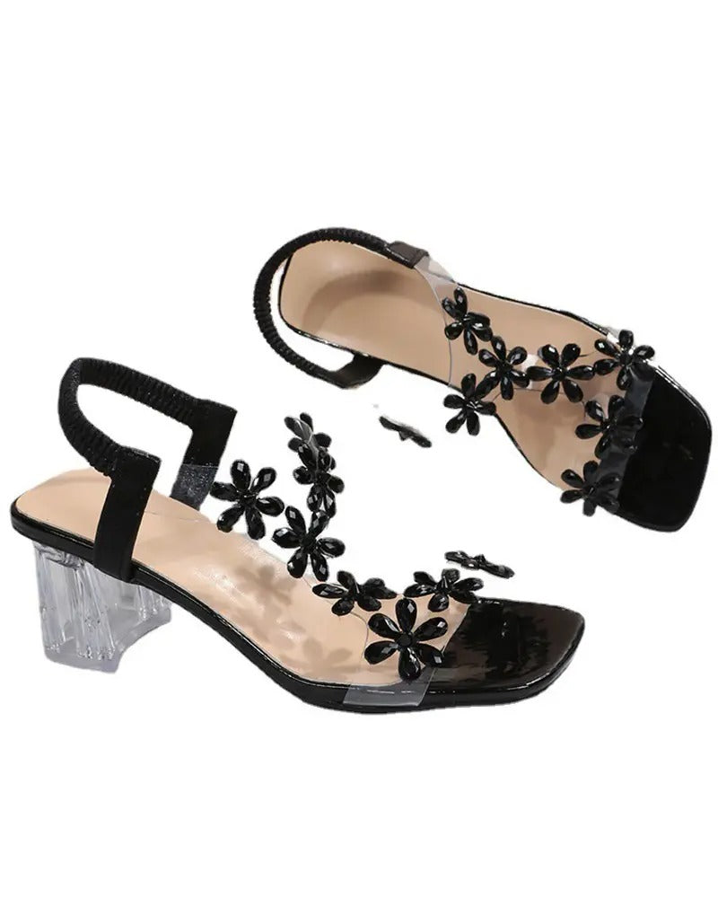 W&W Mode | Sandalen Mit Riemen Und Strass Hohe Absätze