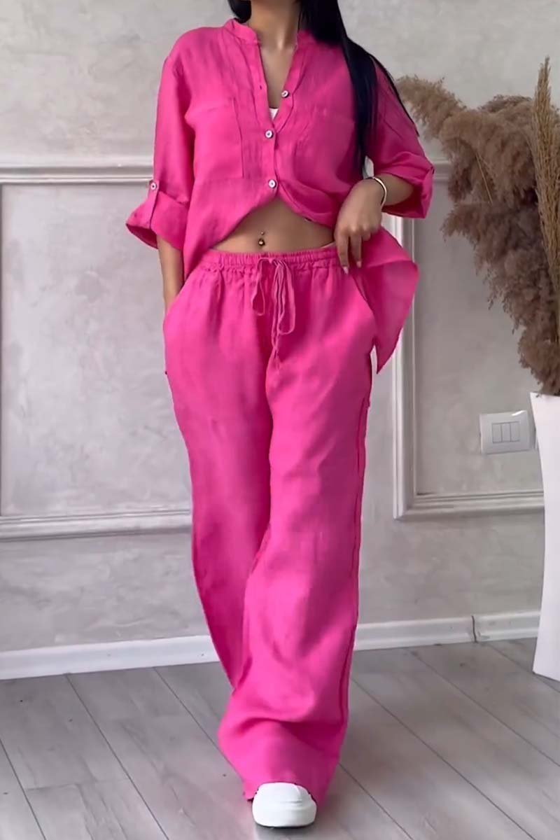 W&W Mode | Zweiteiliges Set mit Hosen aus Baumwolle und Leinen