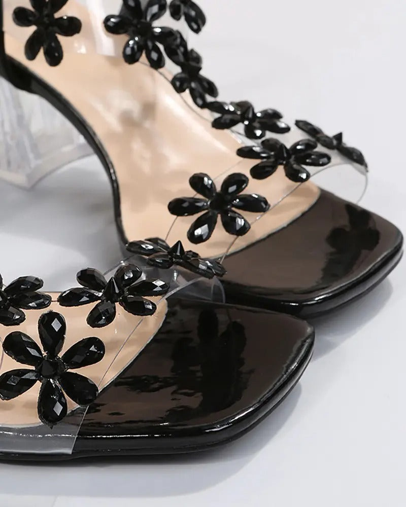 W&W Mode | Sandalen Mit Riemen Und Strass Hohe Absätze