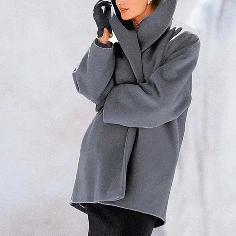 W&W Mode | Wollmantel mit breitem Kragen für Damen