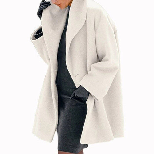 W&W Mode | Wärmer Wollmantel mit breitem Kragen für Damen