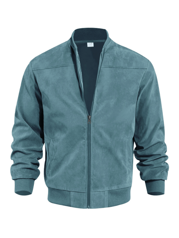 W&W Mode | Wildleder Retro Reißverschluss Herrenjacke Bomberjacke