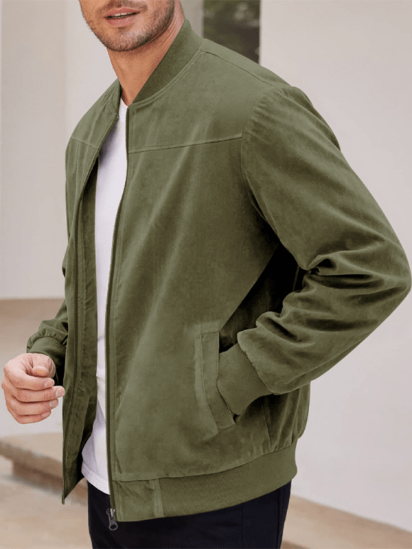 W&W Mode | Wildleder Retro Reißverschluss Herrenjacke Bomberjacke