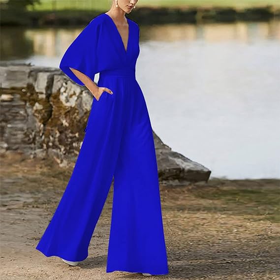 Eleganter Jumpsuit mit V-Ausschnitt
