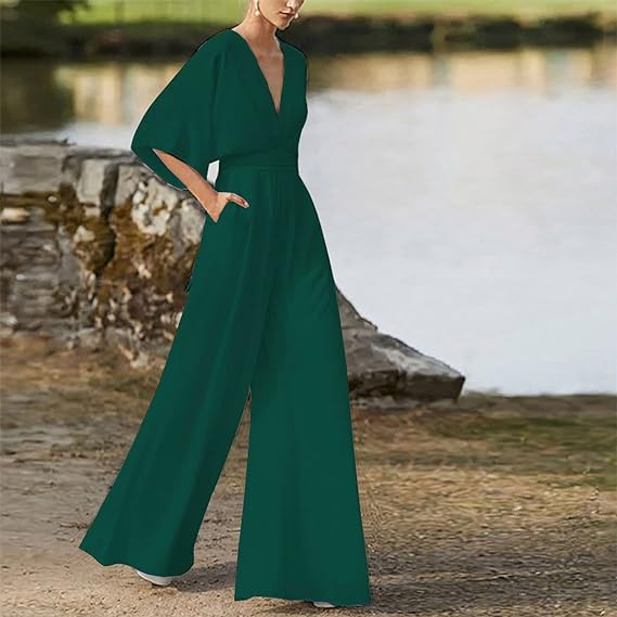 Eleganter Jumpsuit mit V-Ausschnitt