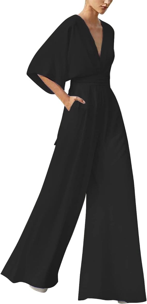 Eleganter Jumpsuit mit V-Ausschnitt