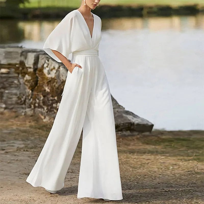 Eleganter Jumpsuit mit V-Ausschnitt