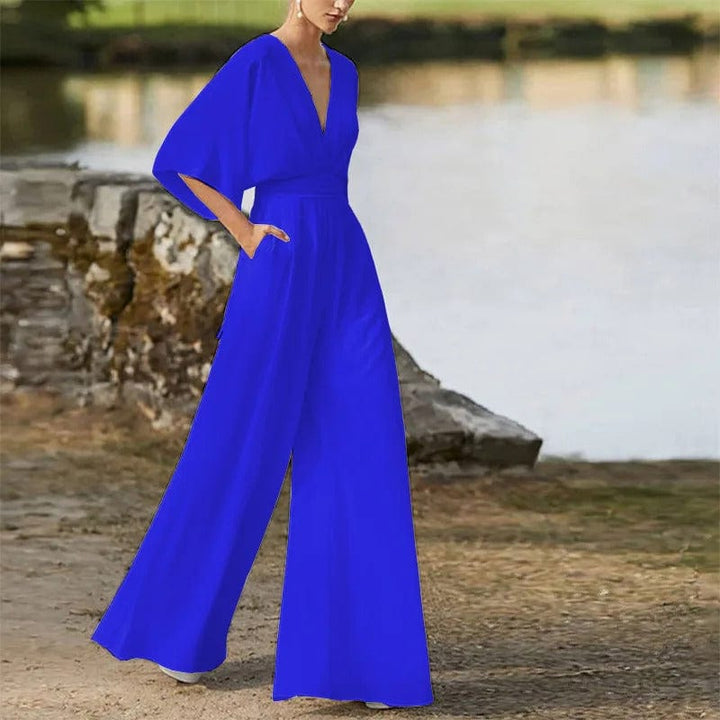 Eleganter Jumpsuit mit V-Ausschnitt