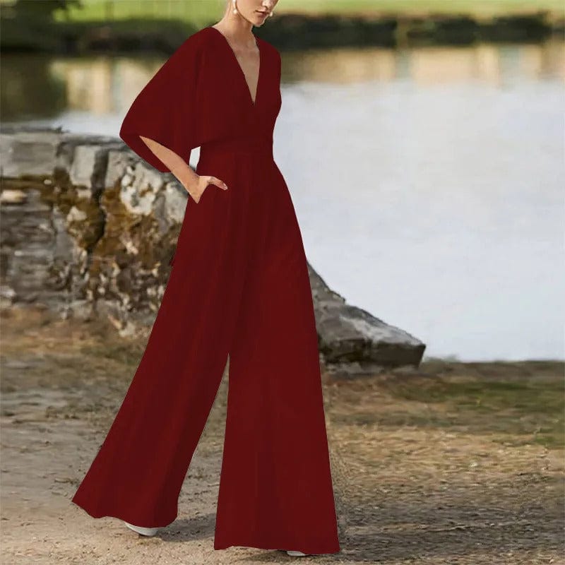 Eleganter Jumpsuit mit V-Ausschnitt