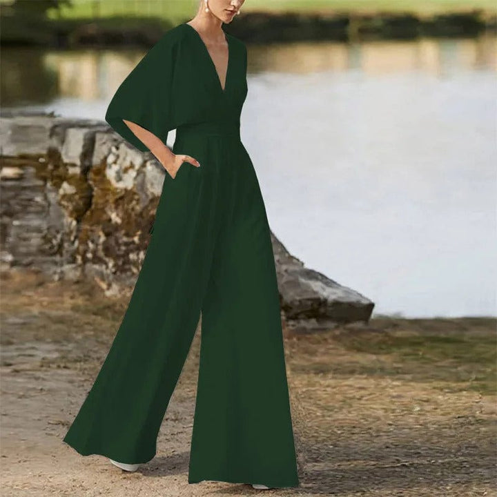Eleganter Jumpsuit mit V-Ausschnitt