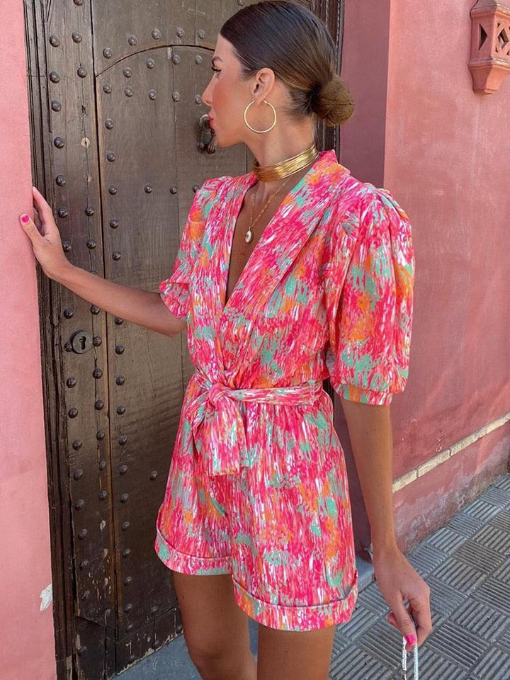 W&W Mode | Damen Leichter Gürtel Jumpsuit Atmungsaktiv, Ganzjahres Freizeit Chic Outfit