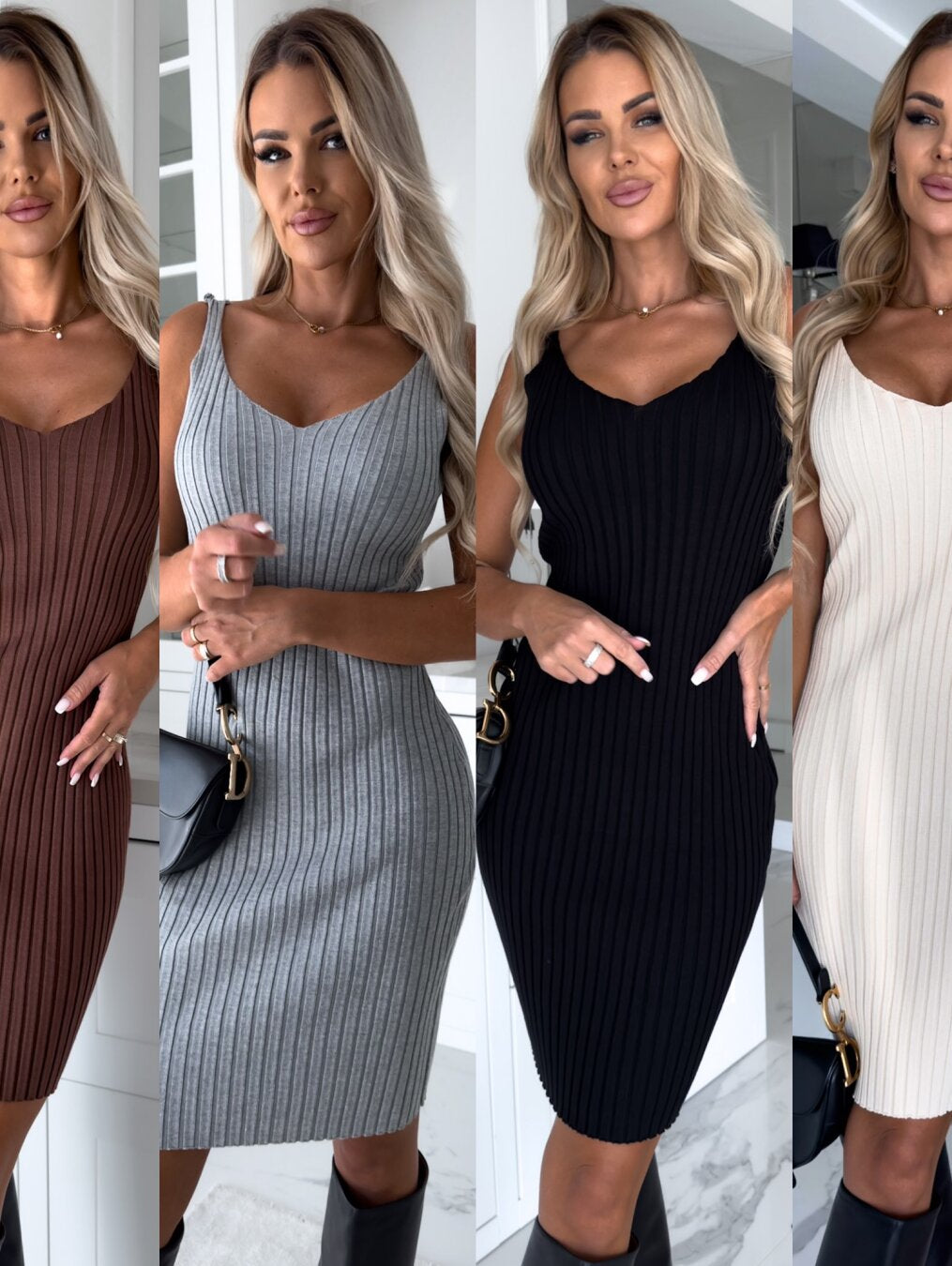 W&W Mode - Ärmelloses Kleid mit passendem Pullover