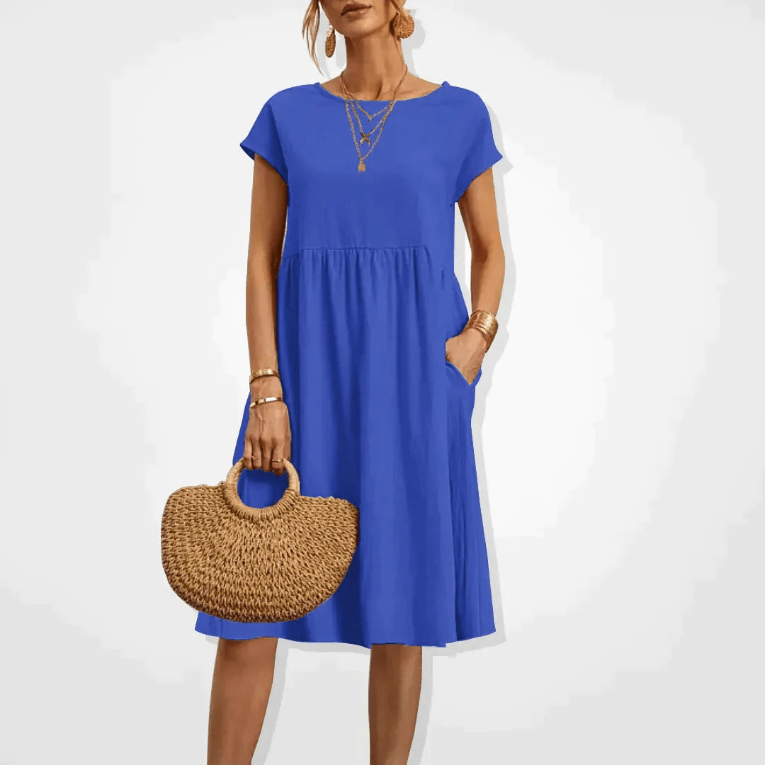 W&W Mode | Damen Kleid Stilvolles Midi Kleid Sommerliche Eleganz