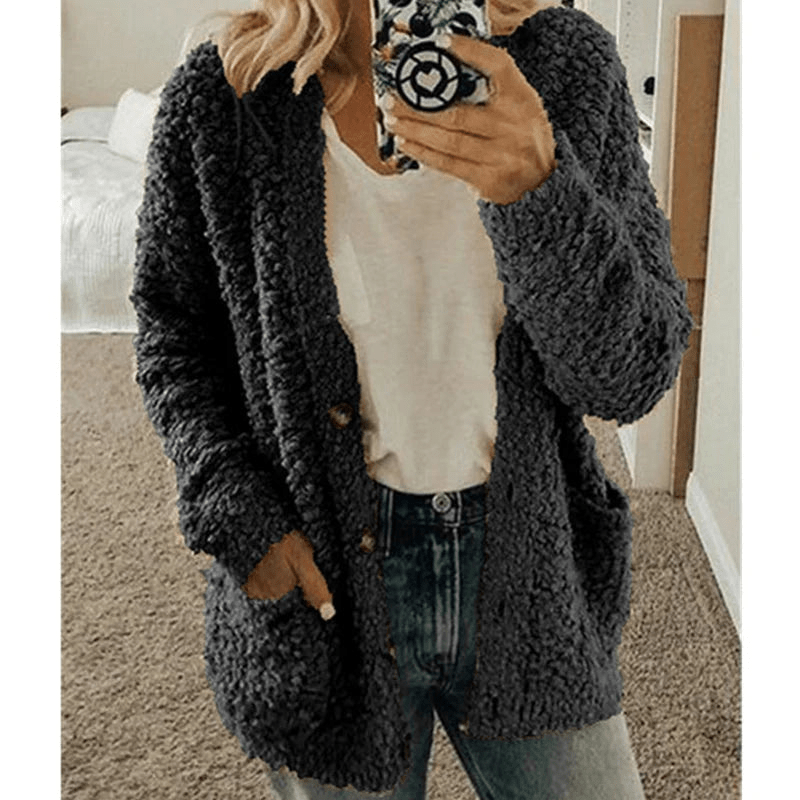 W&W Mode | Weicher Strickjacke Warmer Damenpullover Flauschiges Design