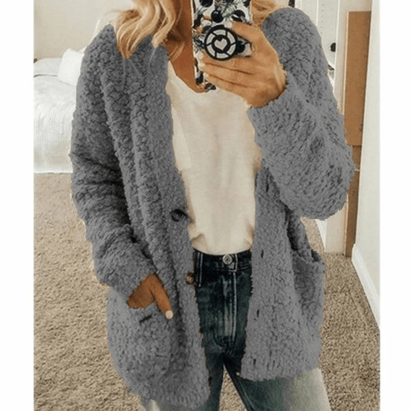 W&W Mode | Weicher Strickjacke Warmer Damenpullover Flauschiges Design