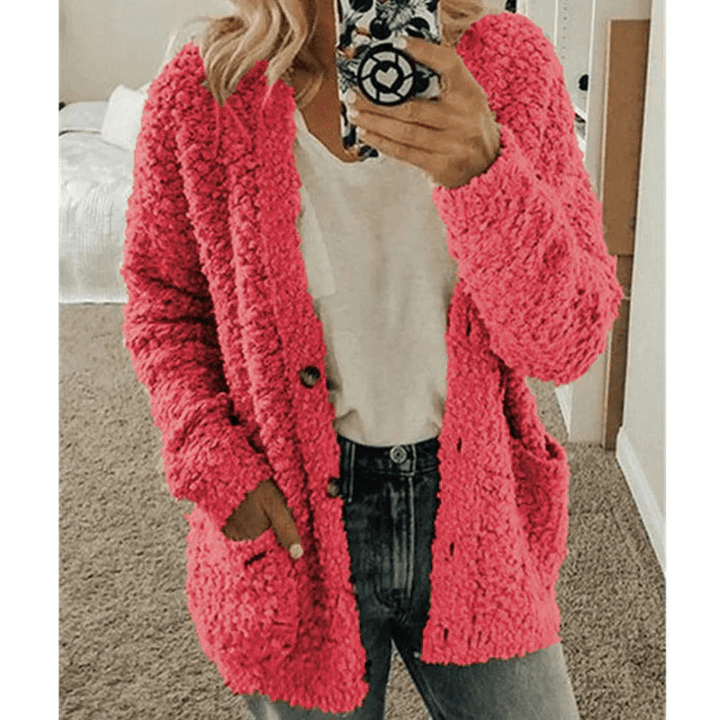 W&W Mode | Weicher Strickjacke Warmer Damenpullover Flauschiges Design