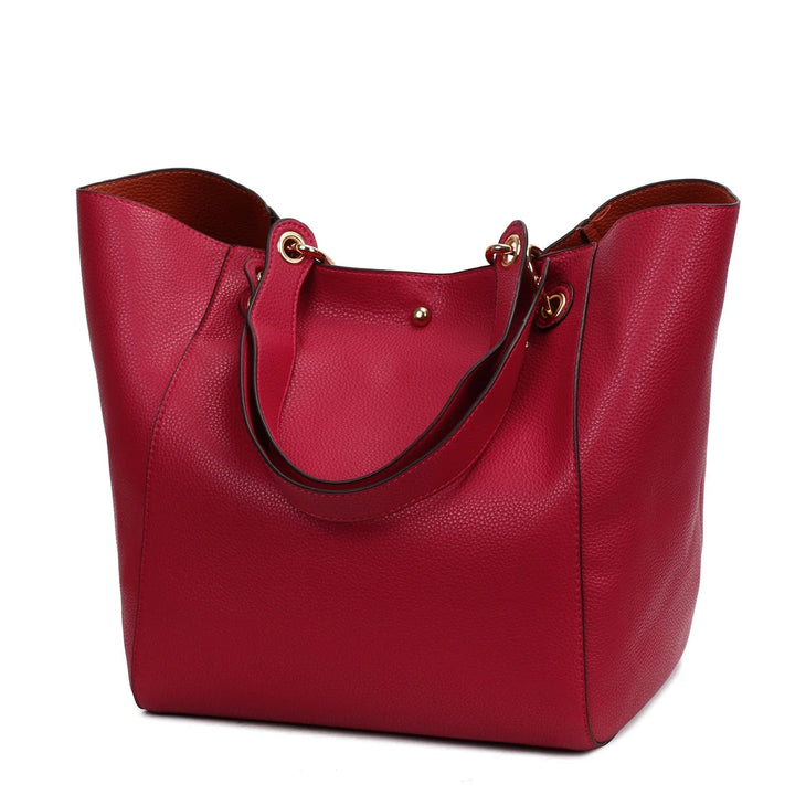 Damen PU-Ledertasche mit mehreren Innenfächern und Schulterriemen