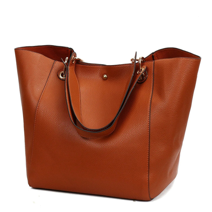 Damen PU-Ledertasche mit mehreren Innenfächern und Schulterriemen