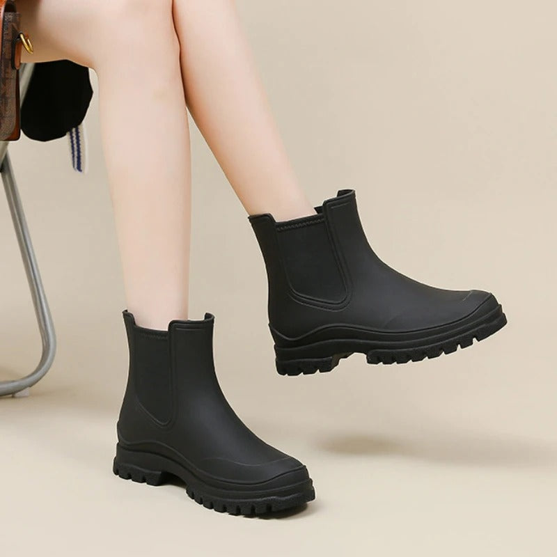 W&W Mode | Luxuriöse Halbhohe Wasserdichte Regenstiefel Für Frauen