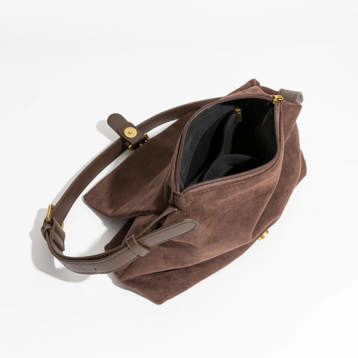 W&W Mode | Wildleder Schultertasche für Damen - Stilvolle und Luxus Handtasche