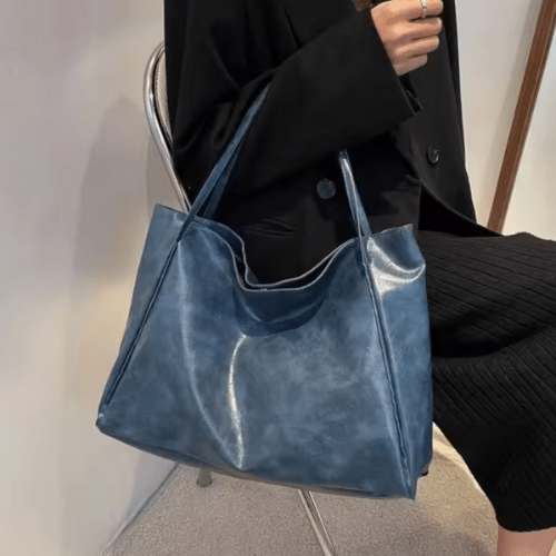 W&W Mode | Große Damen Leder Schultertasche Handtasche Shopper Burgunderrot