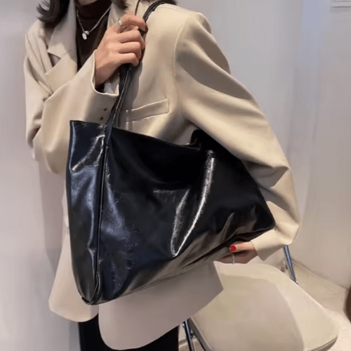 W&W Mode | Große Damen Leder Schultertasche Handtasche Shopper Burgunderrot