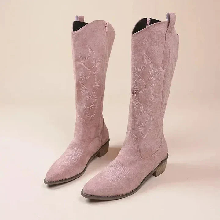 W&W Mode | Cowboy Stickereien Für Frauen Niedriger Absatz