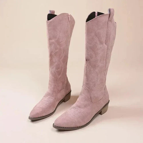 W&W Mode | Cowboy Stickereien Für Frauen Niedriger Absatz