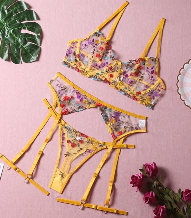 W&W Mode | 3-teiliges Französisches Lingerie-Set für sinnliche Eleganz