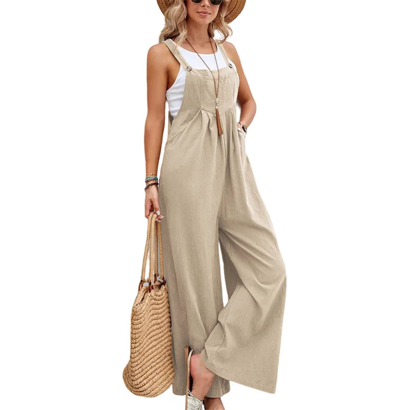 W&W Mode | Ärmellose Latzhose Lässig Jumpsuit