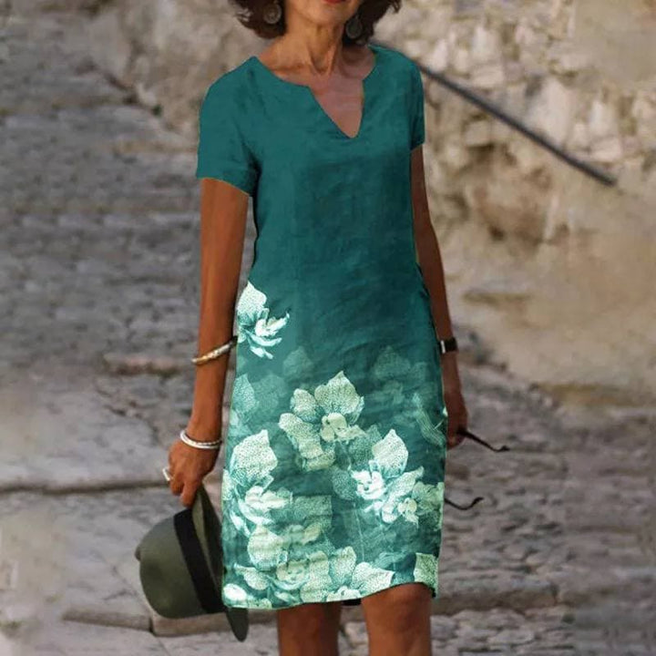 W&W Mode | Blumenreich leichtes Baumwollkleid für Damen
