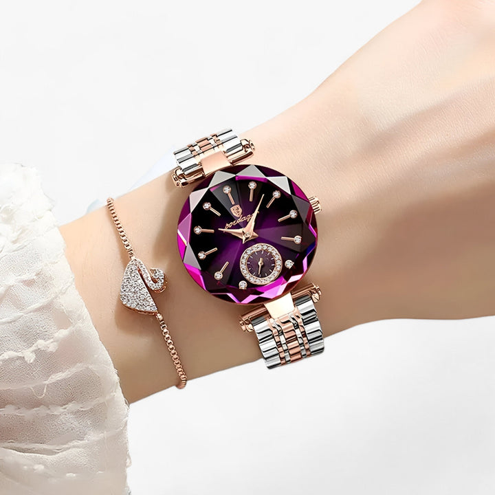 W&W Mode | Luxus Damenarmbanduhr Aus Edelstahl Mit Diamantakzenten