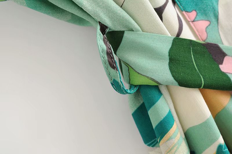 W&W Mode | Grüner Blumenprint Kimono Strickjacke