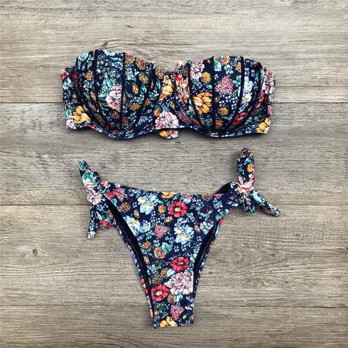 W&W Mode | Bandeau Blumenmuster Bikini