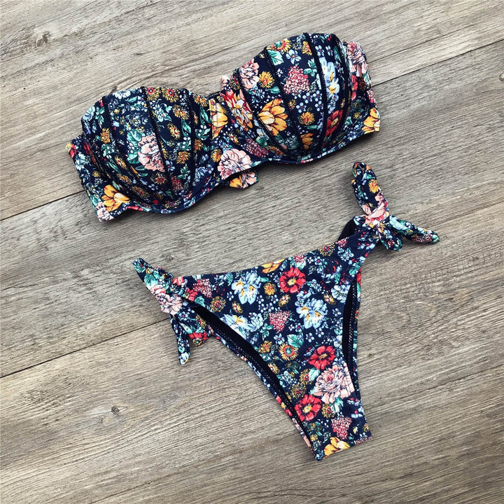 W&W Mode | Bandeau Blumenmuster Bikini