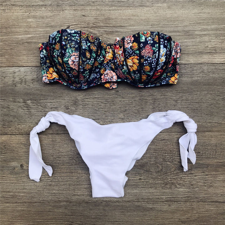 W&W Mode | Bandeau Blumenmuster Bikini