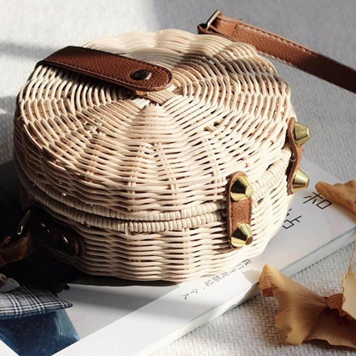 W&W Mode | Handgewebte Rattan Bambus Seitentasche