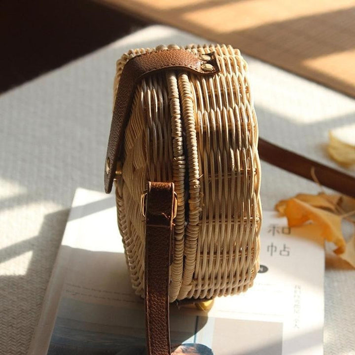 W&W Mode | Handgewebte Rattan Bambus Seitentasche