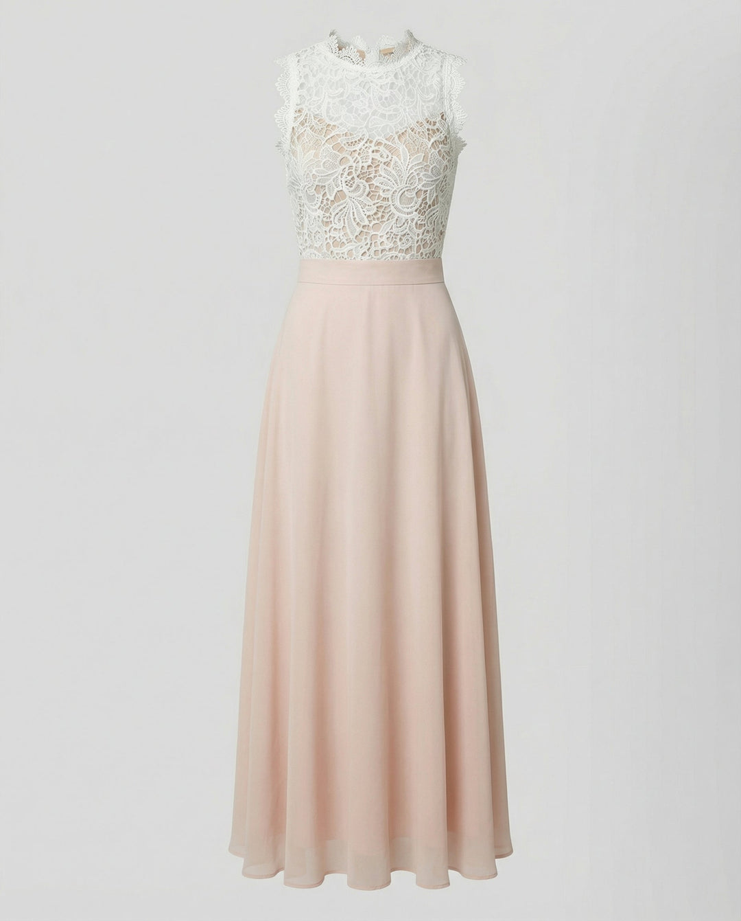 Damen Chiffon-Maxikleid mit kurzen Ärmeln