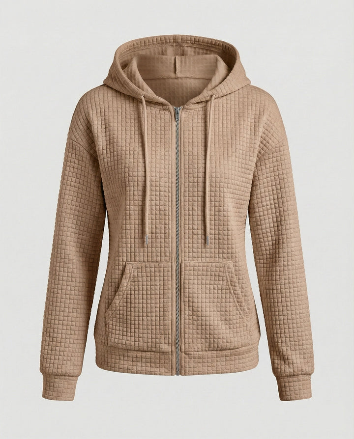 Damen Fleecejacke mit strukturiertem Waffelmuster W&W Mode