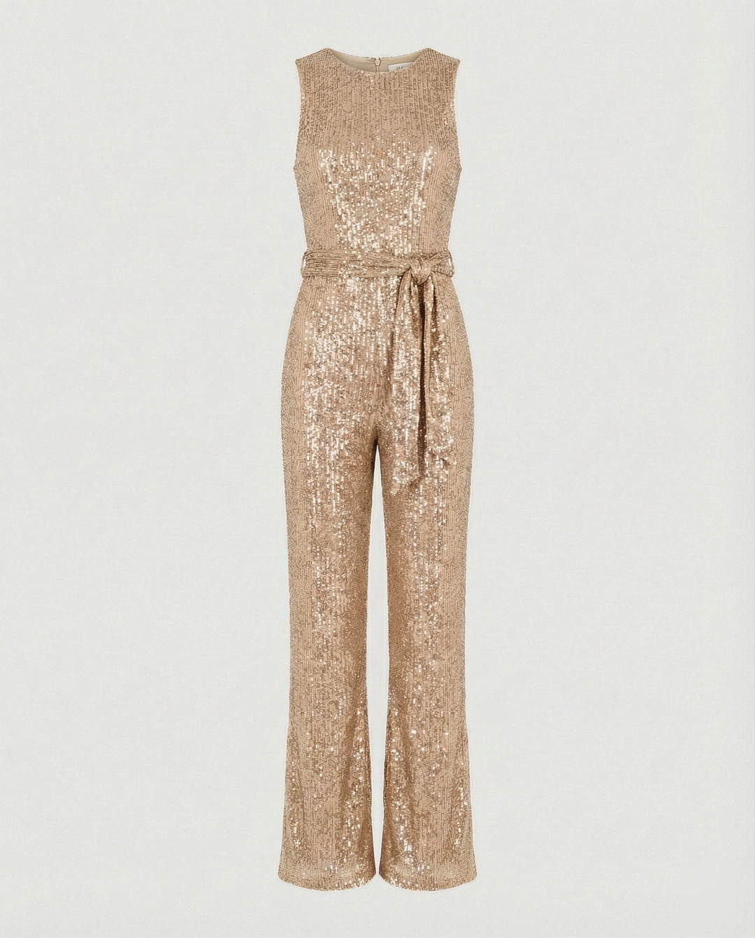 W&W Mode - Damen Einfarbiger Jumpsuit mit Pailletten, Elegant & Figurbetont
