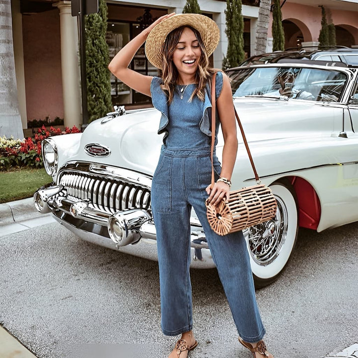 DenimDynasty™ - Denim-Overall mit offenem Rücken