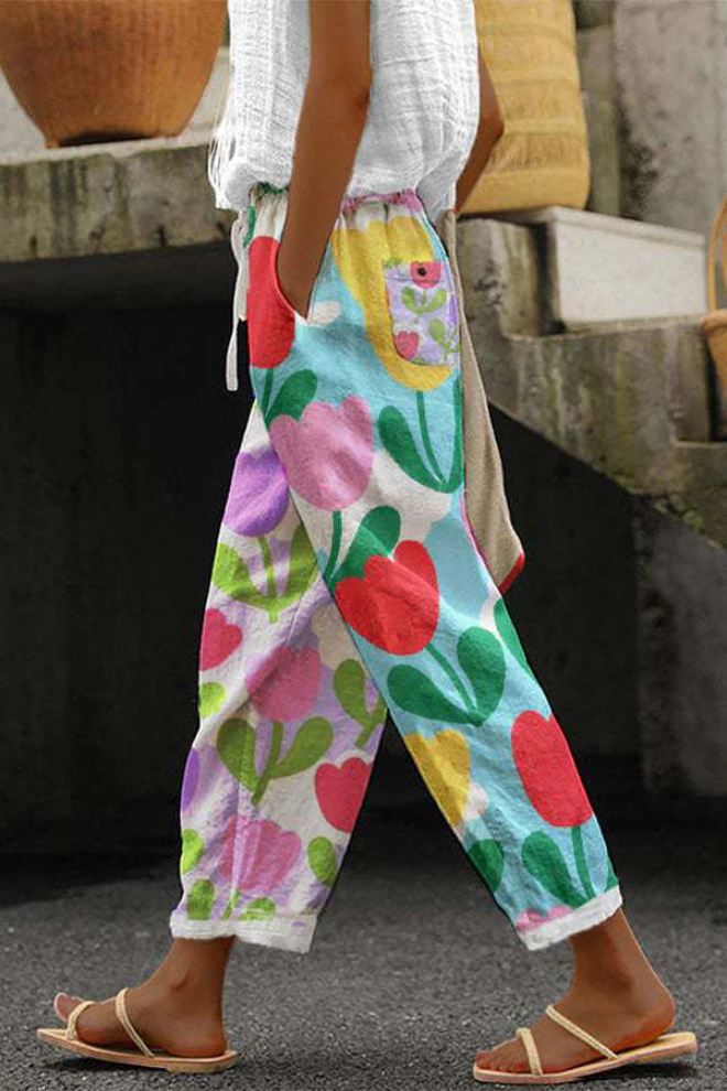 W&W Mode | Lässig Unique Printed Button Pocket Pants