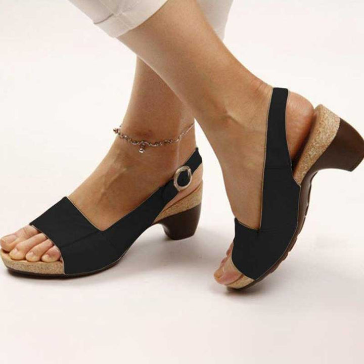 W&W Mode | Orthopädische Sandalen mit Absatz - Bequeme Damensandalen für optimale Unterstützung