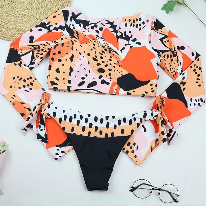 W&W Mode | Sexy Langarm Bikini Badeanzug Badebekleidung Bikini Satz Strandbekleidung Schwimmbekleidung