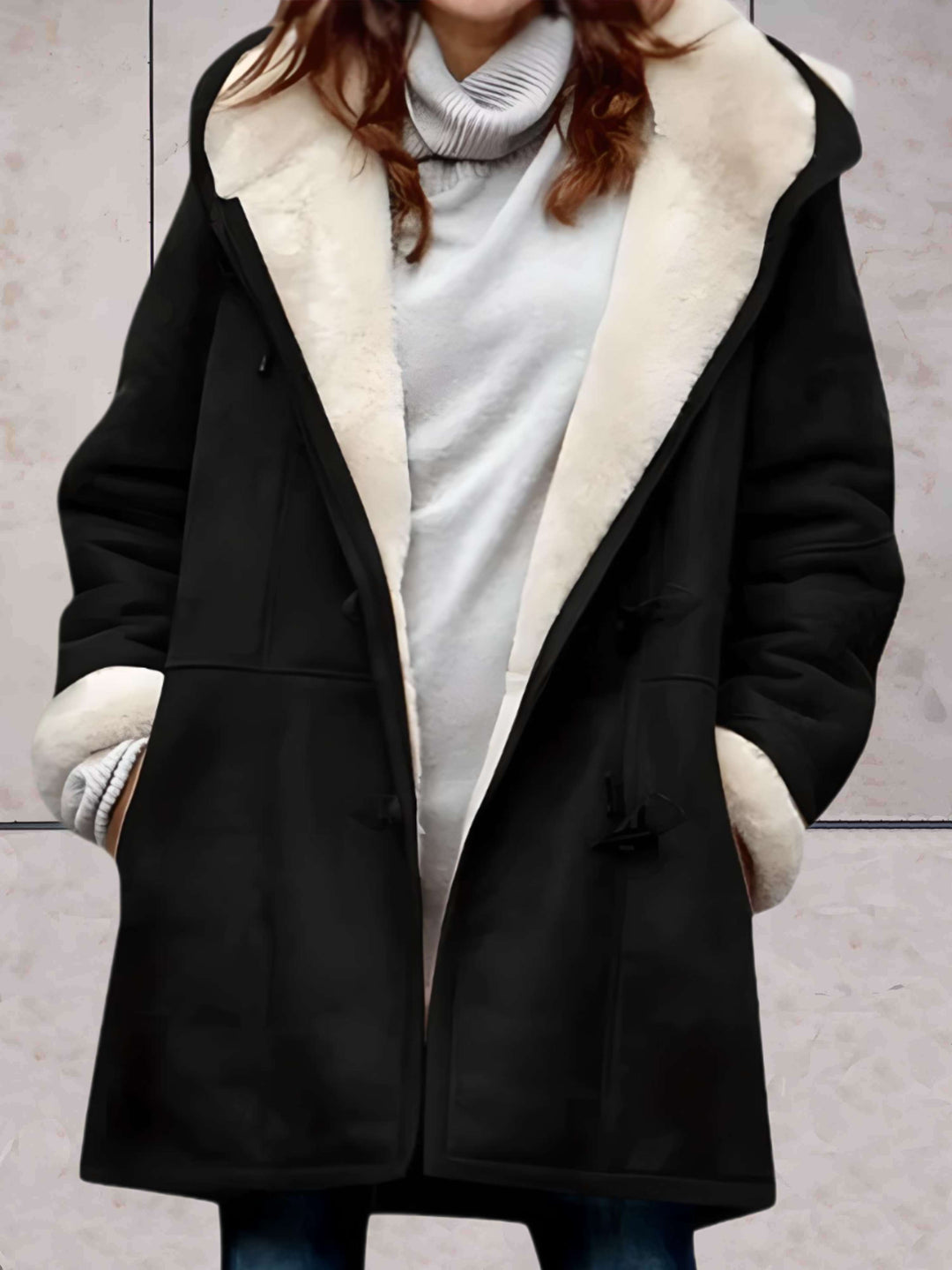 W&W Mode - Luxuriöser Wintermantel Aus Wildlederimitat Mit Fleece-Futter
