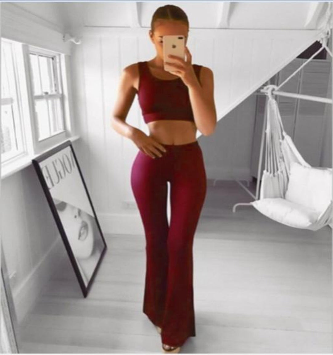 W&W Mode | Schlichte Hohe Taille Schlagweite Schlanke Lange Lockere Hose